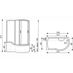Kabina z hydromasażem Fantasia 150x85 (lewa) – zdjęcie 3