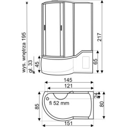 Kabina z hydromasażem Fantasia 150x85 (prawa) – zdjęcie 3