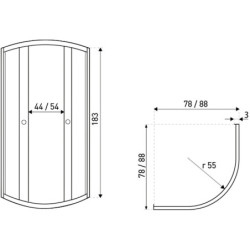 Kabina prysznicowa Biała Pixel 80 (bez brodzika)
