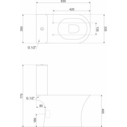 WC kompakt Makalu (z deską) – zdjęcie 5