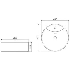 Umywalka nablatowa KR-138 MARBLE BL/G – zdjęcie 2