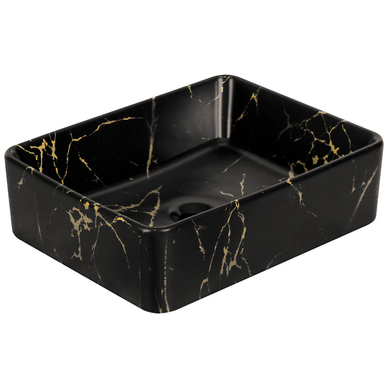 Umywalka nablatowa KR-182 MARBLE BL/G
