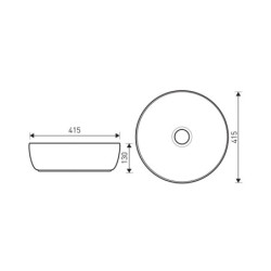 Umywalka nablatowa Kerra KR-98 WH/BL – zdjęcie 2