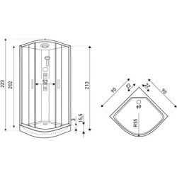Kabina hydromasażowa Orion 90 WH (biała) – zdjęcie 2