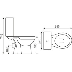 WC kompakt AQUA poziomy – zdjęcie 2