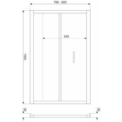 Drzwi natryskowe Solid DH 80 CHR (składane) – zdjęcie 7