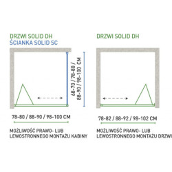 Drzwi natryskowe Solid DH 90 CHR (składane) – zdjęcie 6