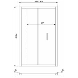 Drzwi natryskowe Solid DH 90 CHR (składane) – zdjęcie 7