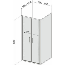 Drzwi natryskowe Solid DDP 90 CHR (wahadłowe) – zdjęcie 12