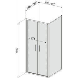Drzwi natryskowe Solid DDP 90 CHR (wahadłowe) – zdjęcie 16