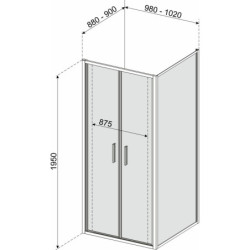 Drzwi natryskowe Solid DDP 90 CHR (wahadłowe) – zdjęcie 19