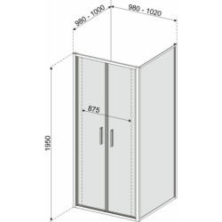 Drzwi natryskowe Solid DDP 90 CHR (wahadłowe) – zdjęcie 20