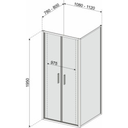 Drzwi natryskowe Solid DDP 90 CHR (wahadłowe) – zdjęcie 22