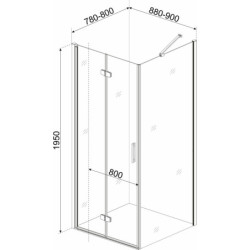 Drzwi natryskowe Solid DDP 90 CHR (wahadłowe) – zdjęcie 30