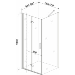 Drzwi natryskowe Solid DDP 90 CHR (wahadłowe) – zdjęcie 31