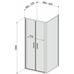 Drzwi natryskowe Solid DDP 90 CHR (wahadłowe) – zdjęcie 32