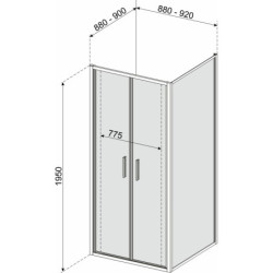 Drzwi natryskowe Solid DDP 90 CHR (wahadłowe) – zdjęcie 37