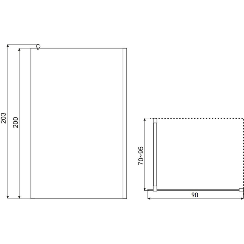 Ścianka prysznicowa Alfa TR 90 cm - Kabina Walk-In