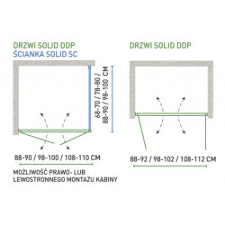 Drzwi natryskowe Solid DDP 110 CHR (wahadłowe) – zdjęcie 2