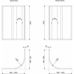 Kabina prysznicowa Solid RA 80x100 BL(bez brodzika) – zdjęcie 3