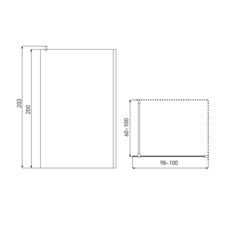 Ścianka prysznicowa Line 100 G - Kabina Walk-In