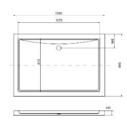 Brodzik uniwersalny VICTOR 120x80/14cm – zdjęcie 3