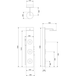 Panel prysznicowy z hydromasażem Tore (czarny) – zdjęcie 7