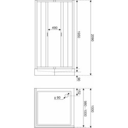 Kabina prysznicowa Solid SQ 100 CHR (z brodzikem) – zdjęcie 2