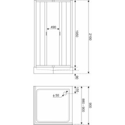 Kabina prysznicowa Solid SQ 90 CHR (z brodzikem) – zdjęcie 2