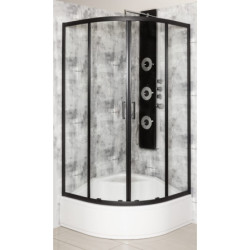 Kabina prysznicowa z głębokim brodzikiem PS Aruba GL 90 (czarna) – zdjęcie 2