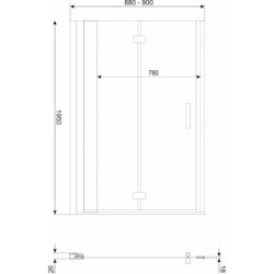 Drzwi natryskowe Style DR 90 CHR (składane) – zdjęcie 3