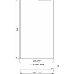 Ścianka prysznicowa 90 cm Kerra Style SC 90 CHR (chrom) – zdjęcie 2