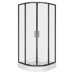 Kabina prysznicowa 80 x 80 cm Kerra Solid RS 80 BL z brodzikiem (czarna)