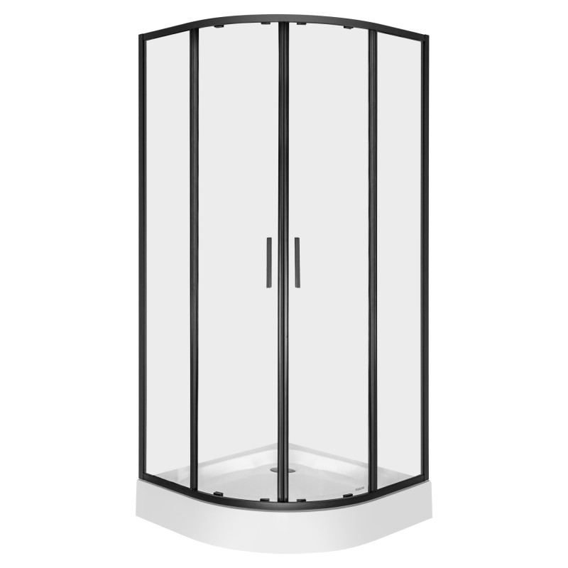 Kabina prysznicowa 90 x 90 cm Kerra Solid RS 90 BL z brodzikiem (czarna)
