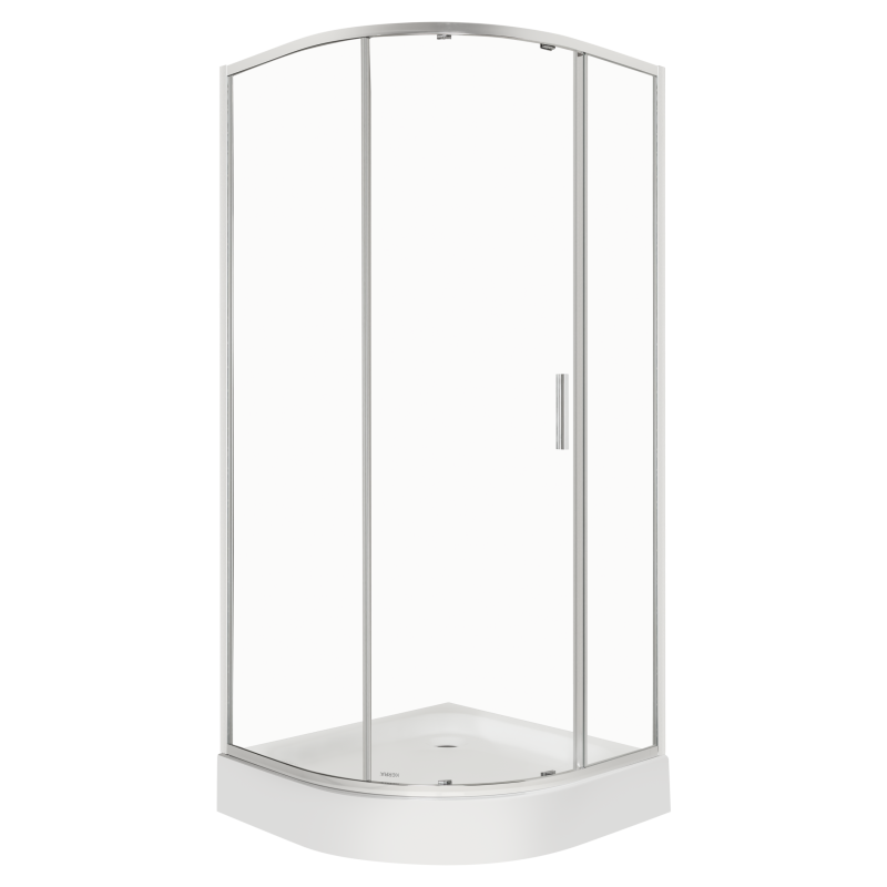 Kabina prysznicowa 90 x 90 cm Kerra Solid RPS 90 CHR z brodzikiem (chrom)