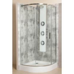 Kabina prysznicowa 90 x 90 cm Kerra Solid RPS 90 CHR z brodzikiem (chrom) – zdjęcie 2