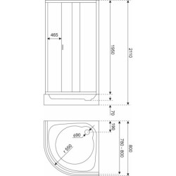 Kabina prysznicowa 80 x 80 cm Kerra Solid RPS 80 CHR z brodzikiem (chrom) – zdjęcie 6