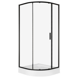 Kabina prysznicowa 80 x 80 cm Kerra Solid RPS 80 BL z brodzikiem (czarna)