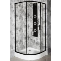 Kabina prysznicowa 80 x 80 cm Kerra Solid RPS 80 BL z brodzikiem (czarna) – zdjęcie 2