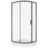 Kabina prysznicowa 90 x 90 cm Kerra Solid RPS 90 BL z brodzikiem (czarna)