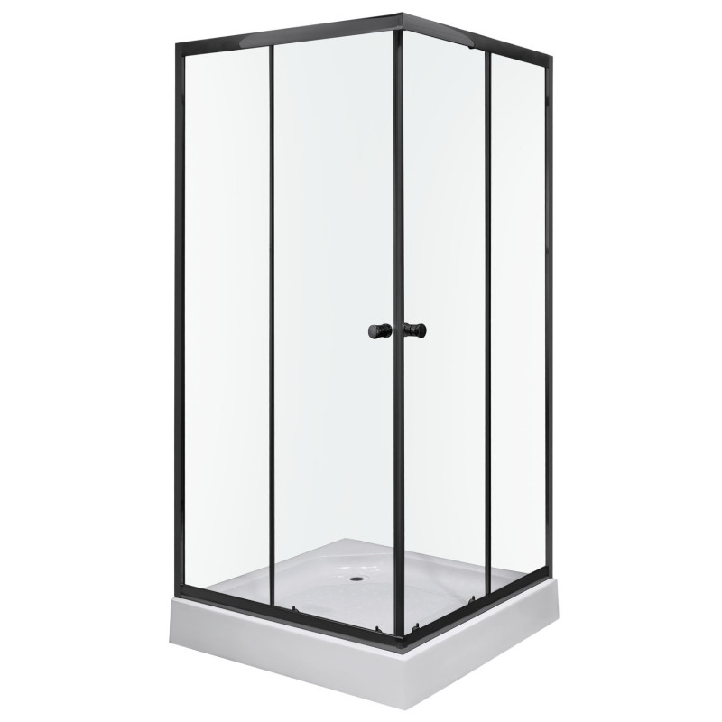 Kabina prysznicowa Olga SQ 90 BLACK (z brodzikiem)