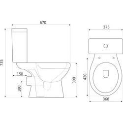 WC kompakt Niagara Duo bezkołnierzowy (z deską) – zdjęcie 5