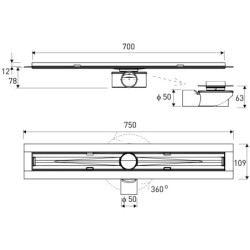 Odplyw/odwodnienie liniowe Axus Duo L 700 – zdjęcie 3