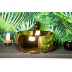 Umywalka nablatowa KR-802 Gold (złota) – zdjęcie 4