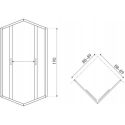 Kabina prysznicowa Tiara Square 90x90 kwadratowa (czarna) – zdjęcie 4