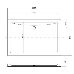 Brodzik uniwersalny 100x80 Oskar (niski) – zdjęcie 3