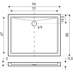 Brodzik uniwersalny 80x80 Oskar (niski) – zdjęcie 4