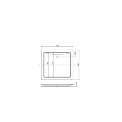 Brodzik uniwersalny NISKI 90x90 Oskar – zdjęcie 3