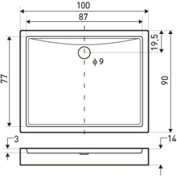 Brodzik uniwersalny 100x90 VICTOR 14 cm – zdjęcie 2