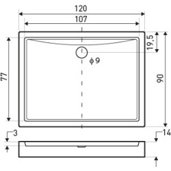 Brodzik uniwersalny VICTOR 120x90 /14 cm – zdjęcie 2